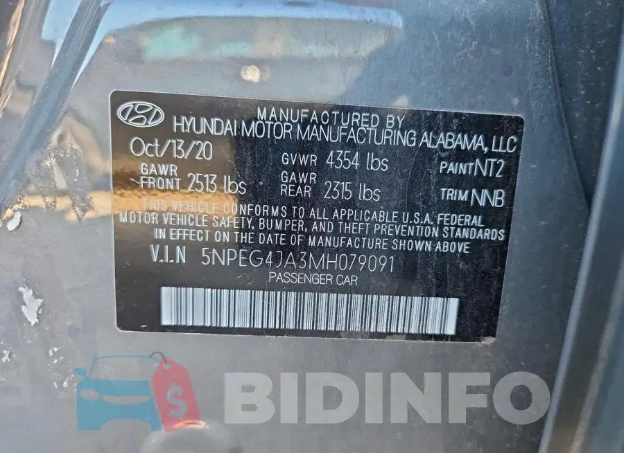 5NPEG4JA3MH079091 Photo# 13