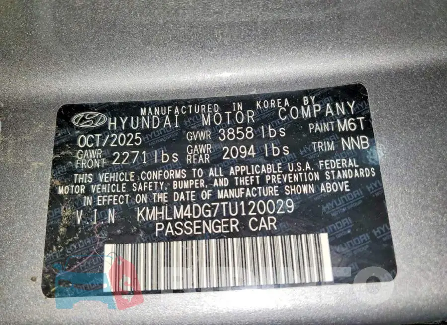 KMHLM4DG7TU120029 Photo# 12