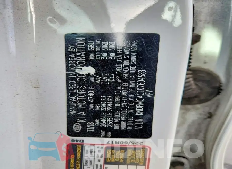 KNDPMCAC1K7604583 Photo# 14