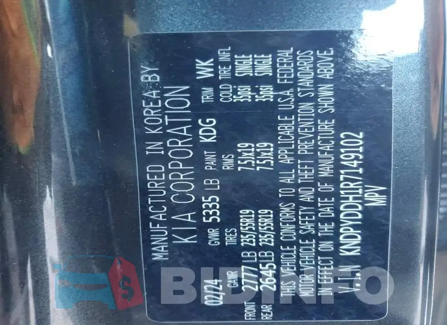 KNDPYDDH1R7149102 Photo# 14