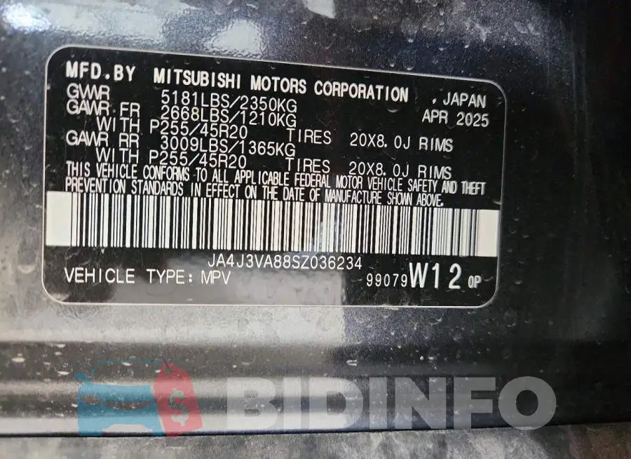 JA4J3VA88SZ036234 Photo# 14