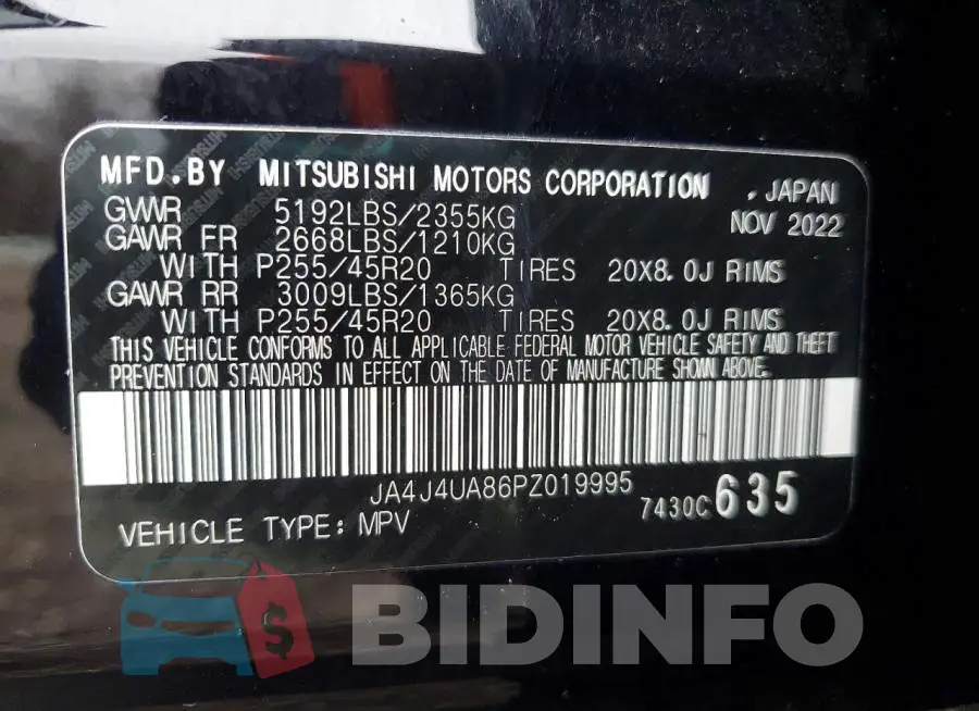 JA4J4UA86PZ019995 Photo# 14