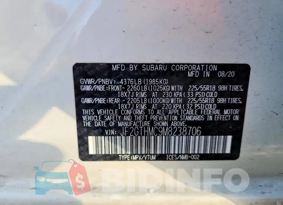 JF2GTHMC9M8238706 Photo# 13