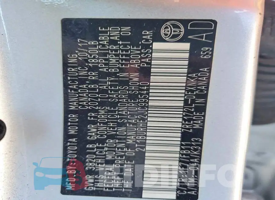 2T1BURHE2JC995440 Photo# 13