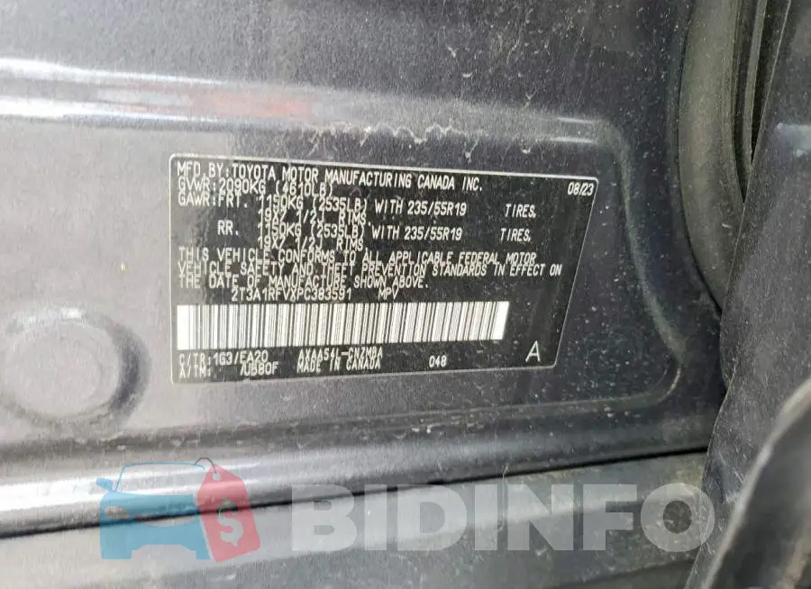 2T3A1RFVXPC383591 Photo# 13