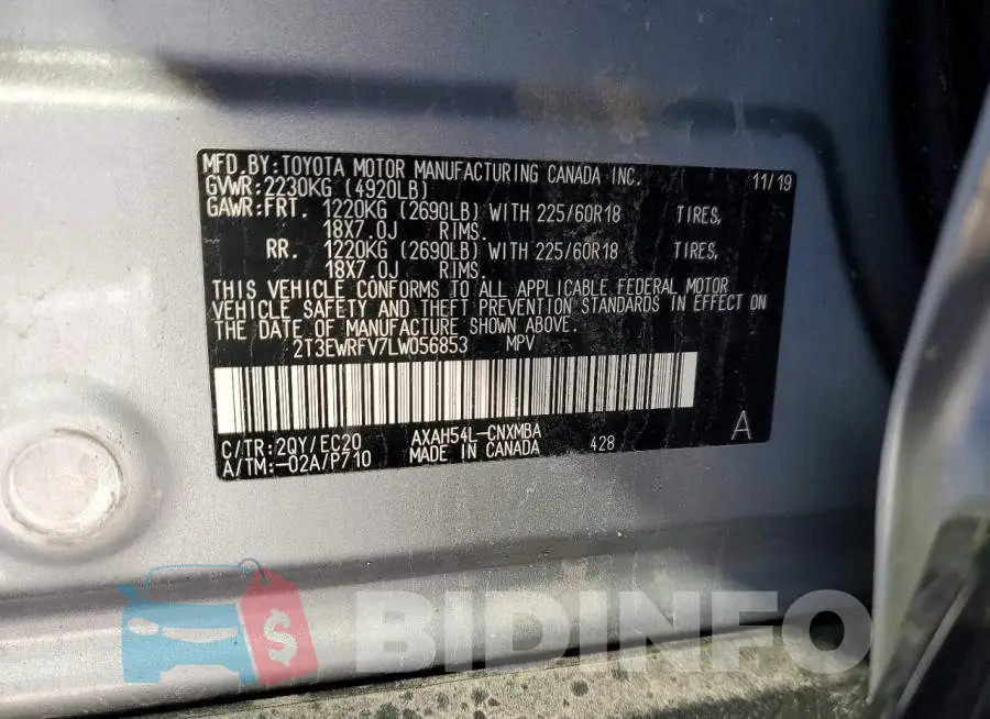 2T3EWRFV7LW056853 Photo# 14
