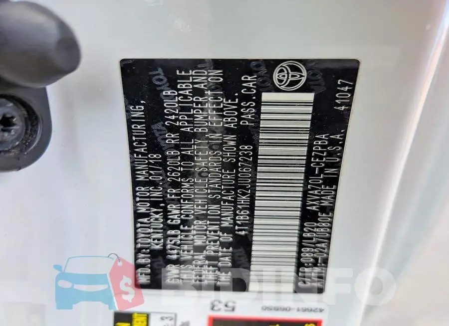 4T1B61HK2JU067238 Photo# 12