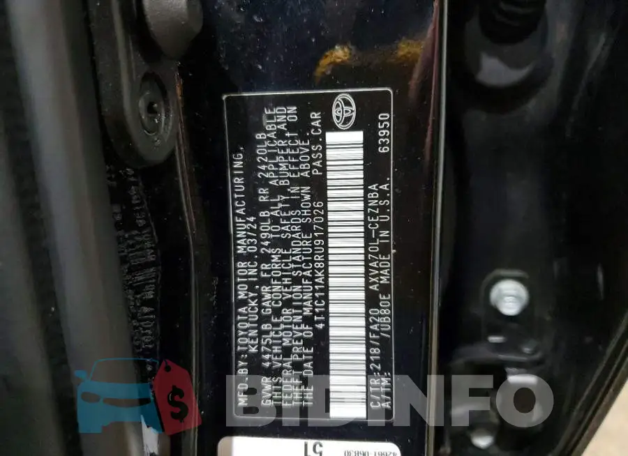 4T1C11AK8RU917026 Photo# 12