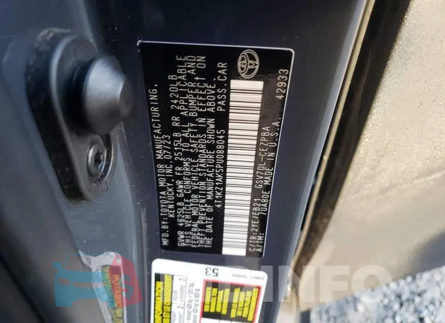 4T1KZ1AK5PU088045 Photo# 13