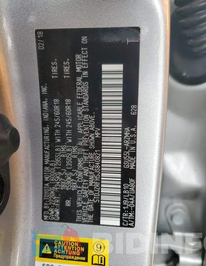 5TDJZRFH5JS840821 Photo# 13