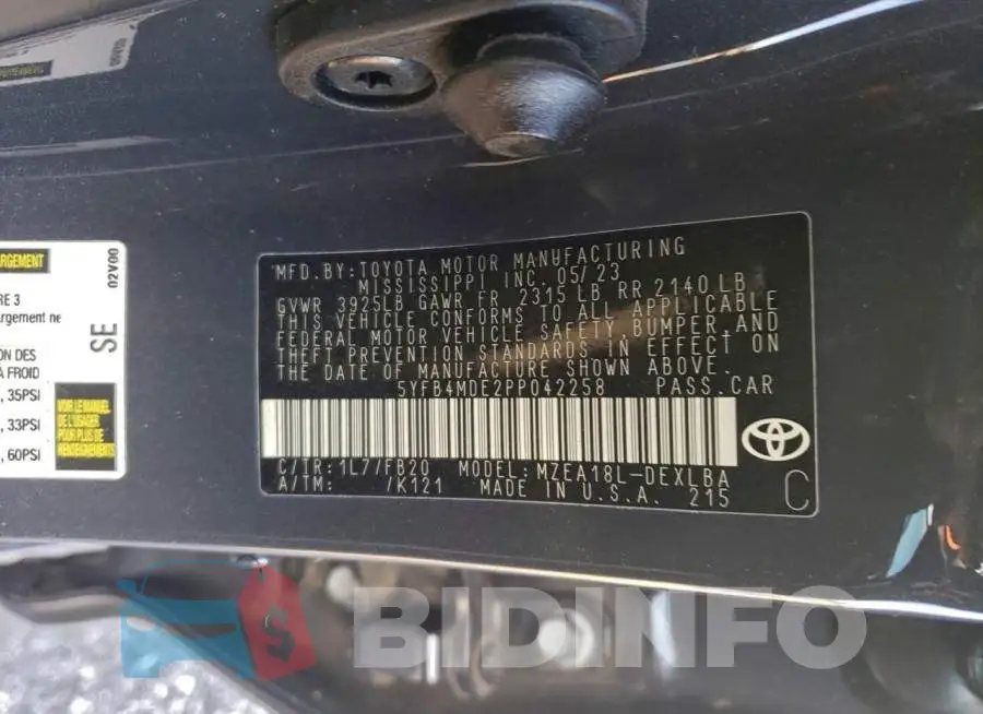 5YFB4MDE2PP042258 Photo# 12