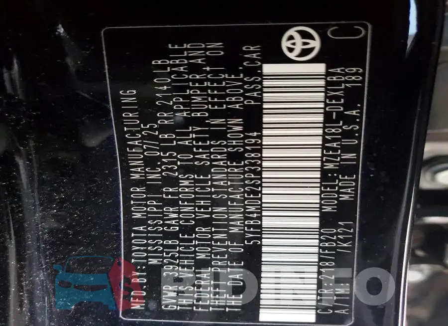 5YFB4MDE2SP338194 Photo# 12