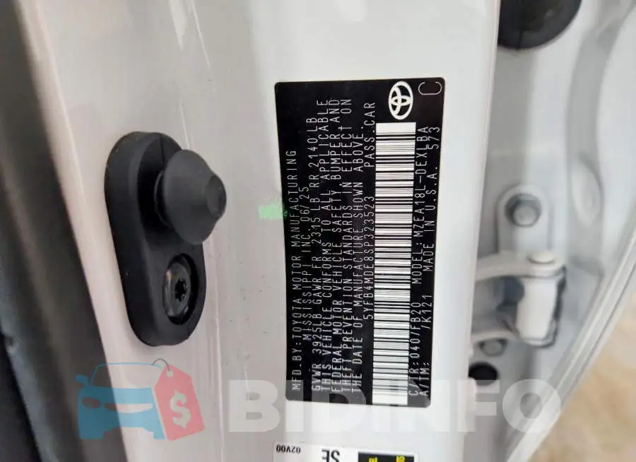 5YFB4MDE8SP323523 Photo# 12