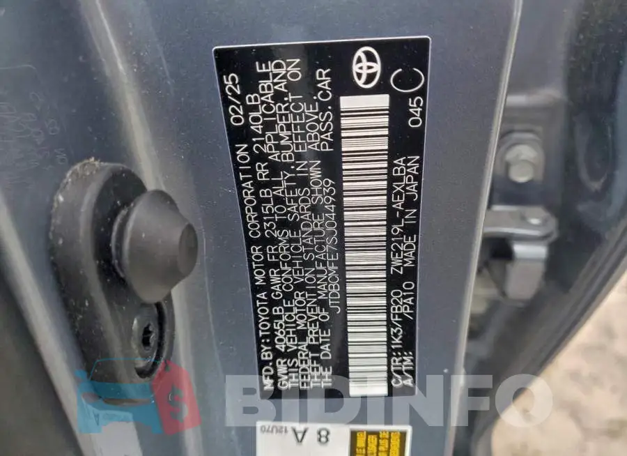 JTDBCMFE7SJ044939 Photo# 12