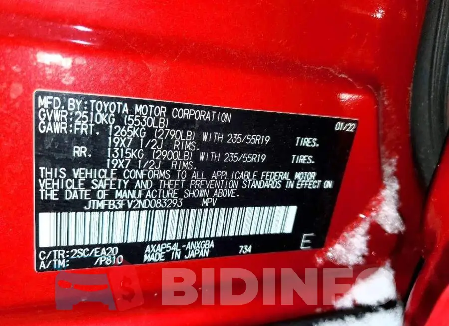 JTMFB3FV2ND083293 Photo# 14