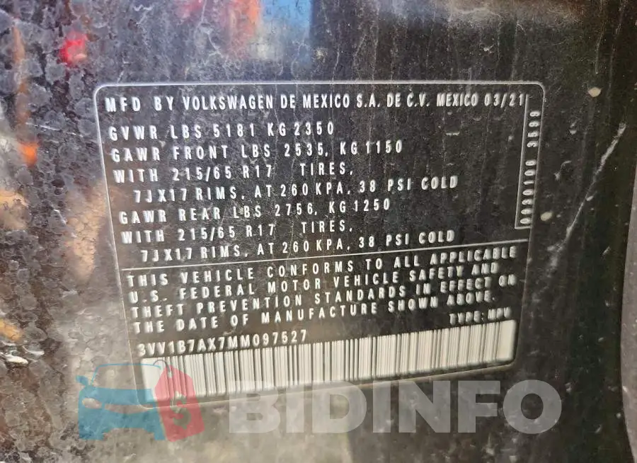 3VV1B7AX7MM097527 Photo# 13