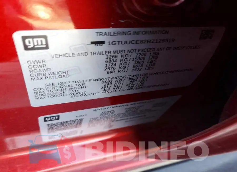 1GTUUCE82RZ125919 Photo# 12