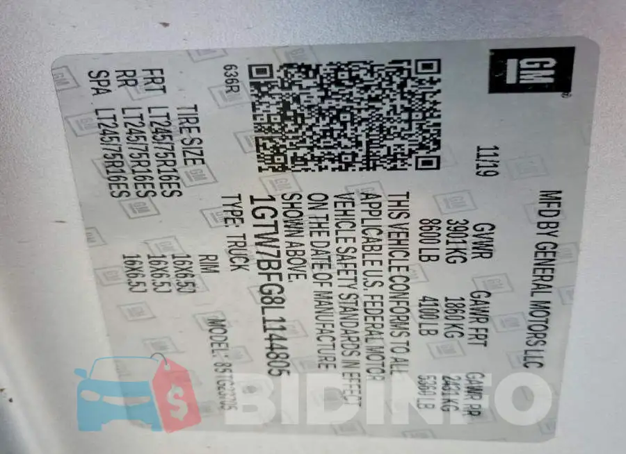 1GTW7BFG8L1144805 Photo# 13