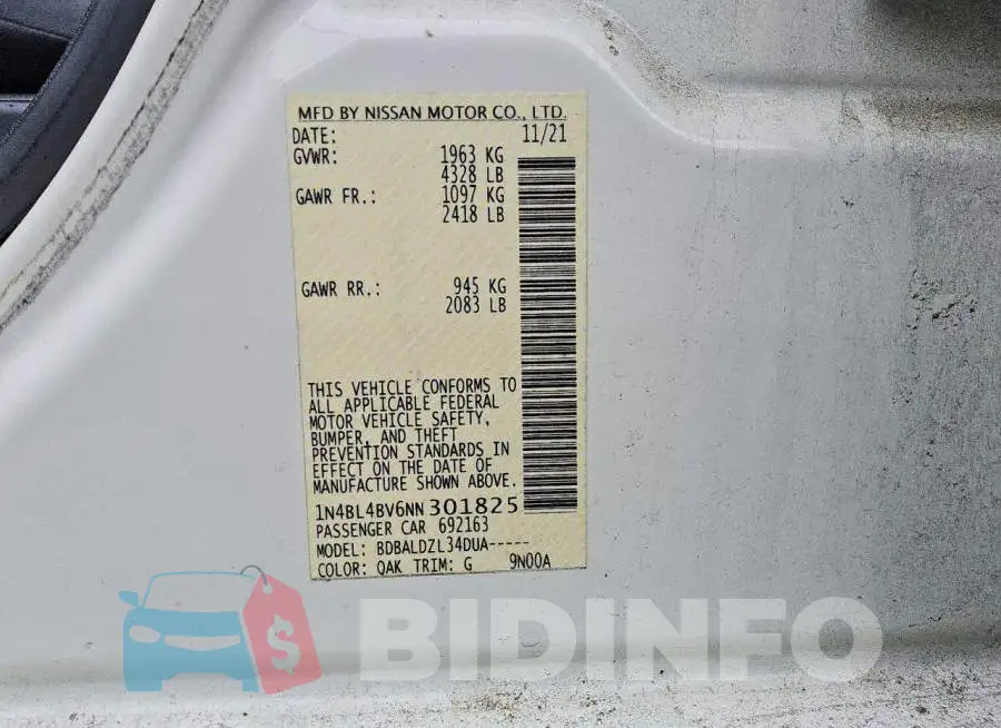 1N4BL4BV6NN301825 Photo# 12
