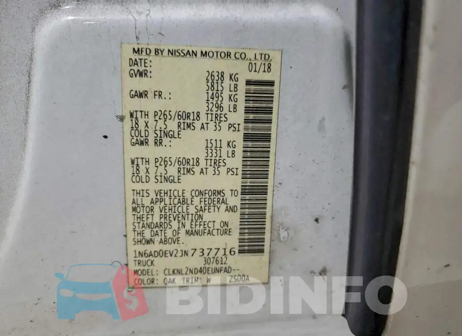 1N6AD0EV2JN737716 Photo# 12