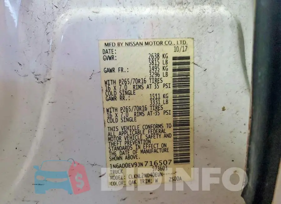 1N6AD0EV9JN716507 Photo# 12