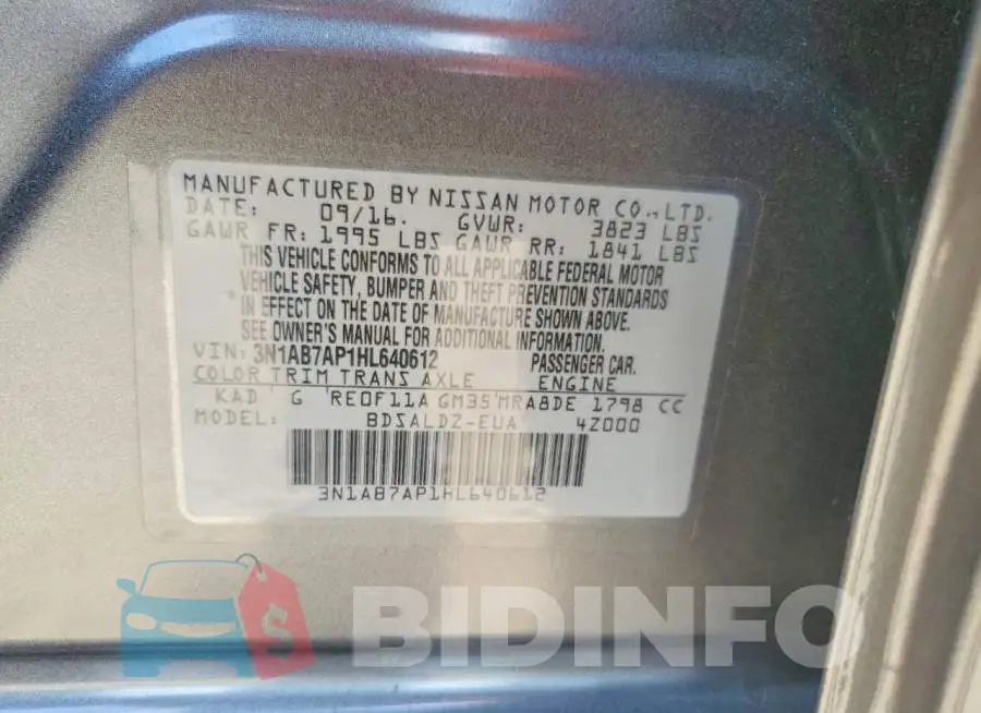 3N1AB7AP1HL640612 Photo# 12