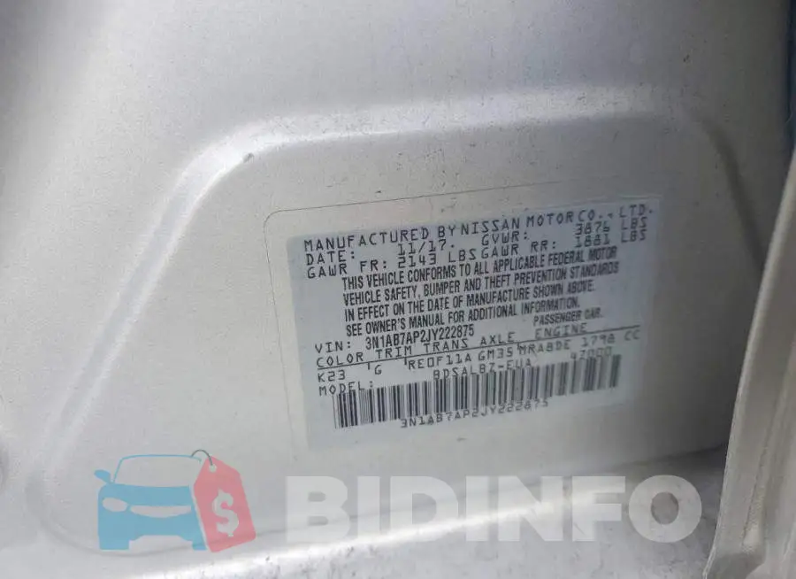 3N1AB7AP2JY222875 Photo# 12