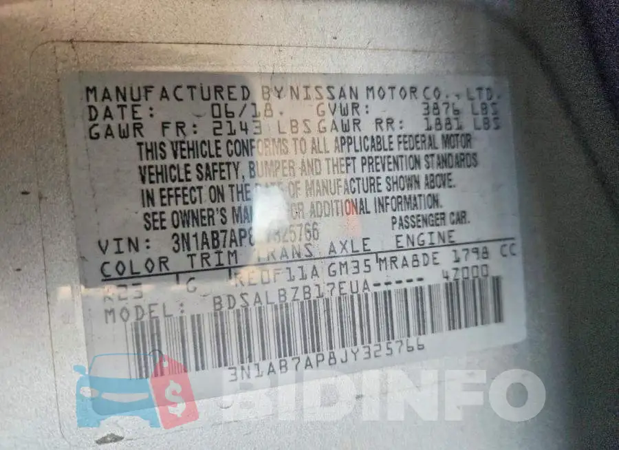 3N1AB7AP8JY325766 Photo# 12