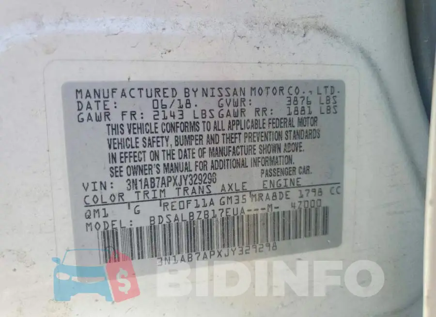 3N1AB7APXJY329298 Photo# 12