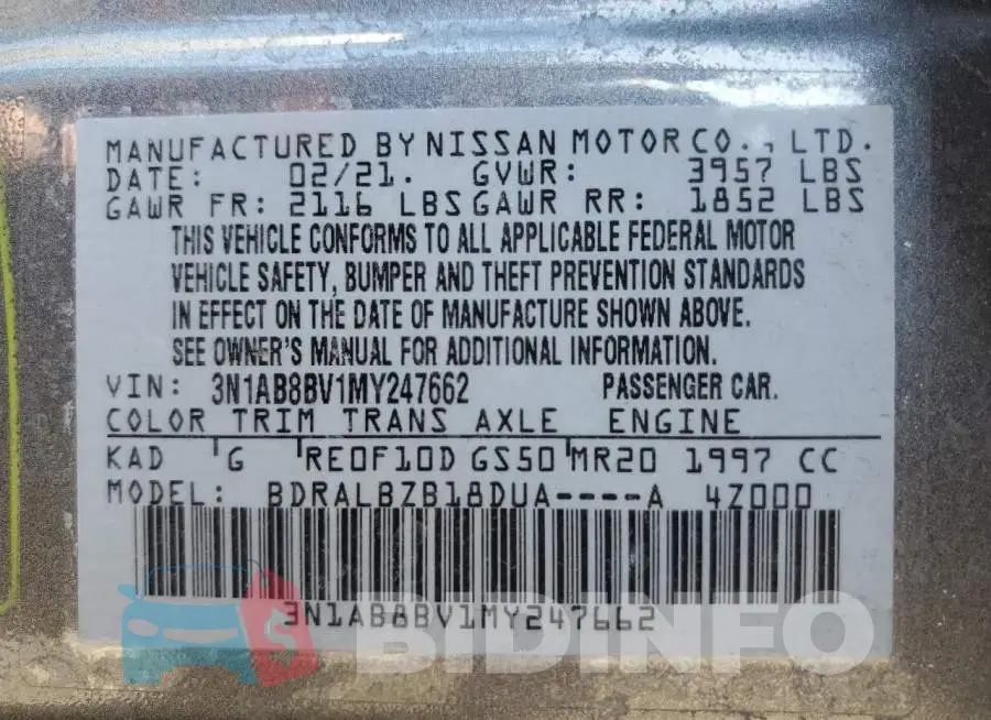 3N1AB8BV1MY247662 Photo# 12