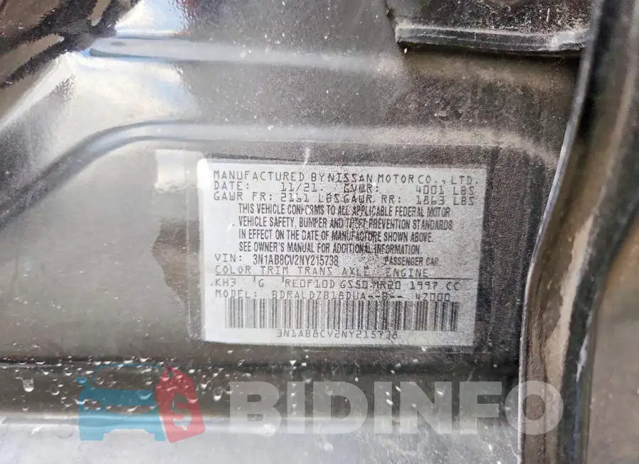 3N1AB8CV2NY215738 Photo# 12