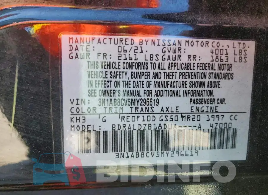 3N1AB8CV5MY296619 Photo# 13