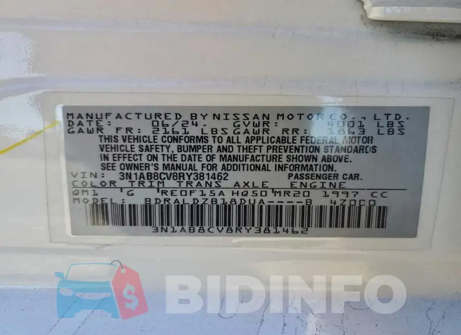 3N1AB8CV8RY381462 Photo# 12