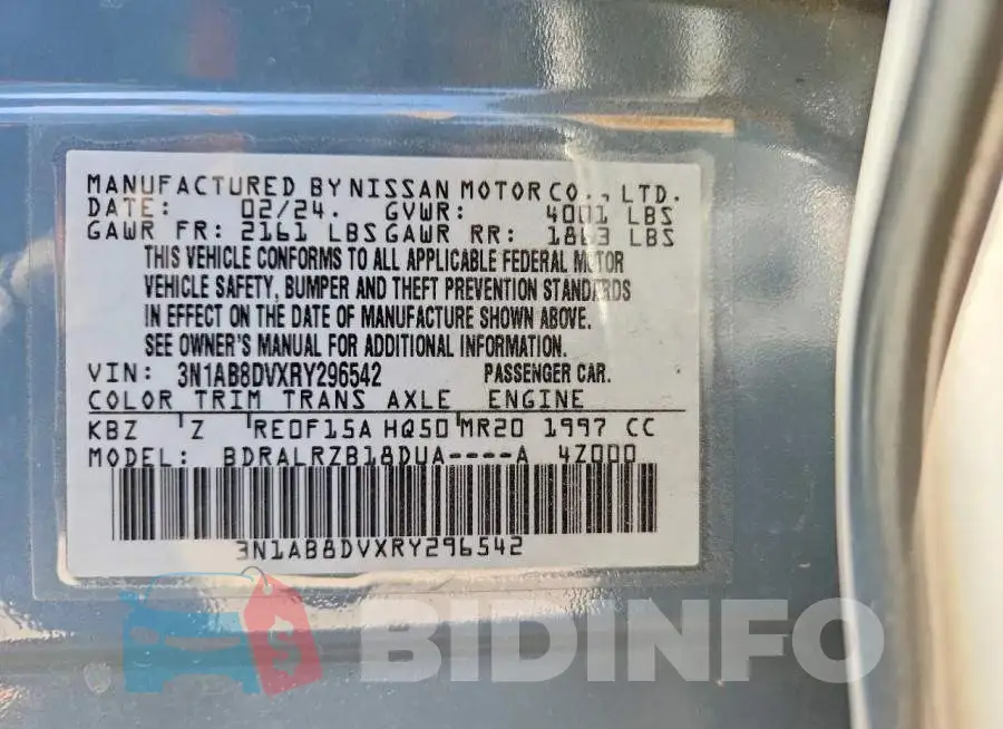 3N1AB8DVXRY296542 Photo# 13