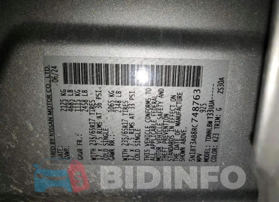 5N1BT3AB8RC748763 Photo# 13