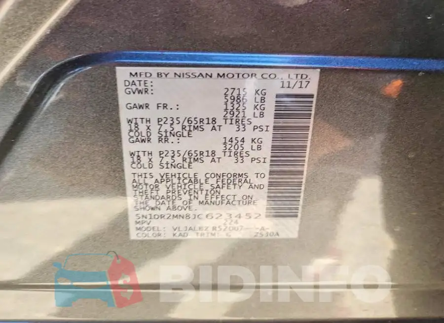 5N1DR2MN8JC623452 Photo# 13