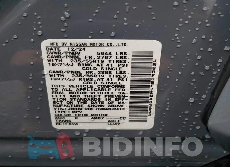 JN8BF0BE7SM463933 Photo# 14