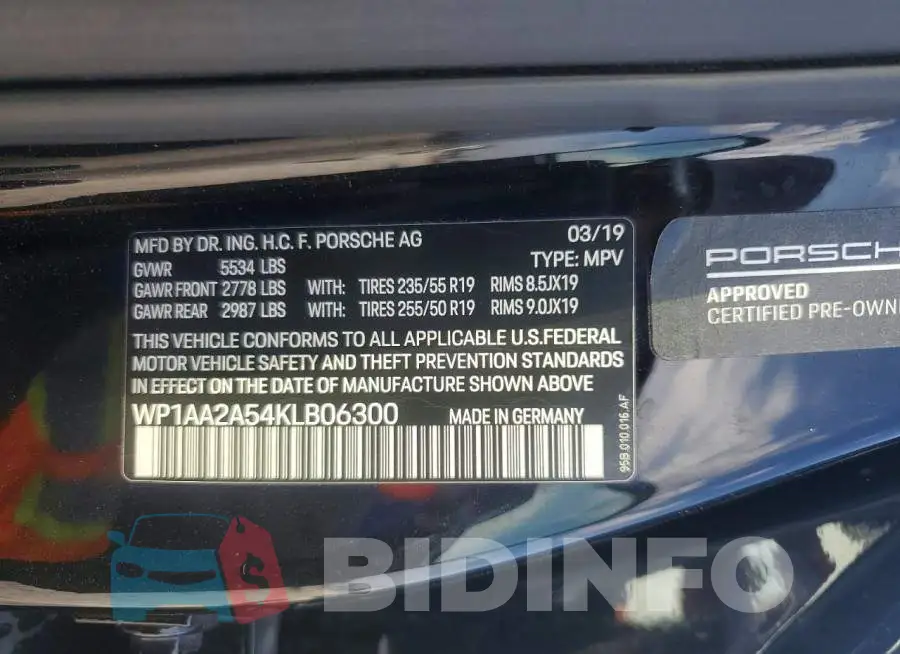 WP1AA2A54KLB06300 Photo# 14