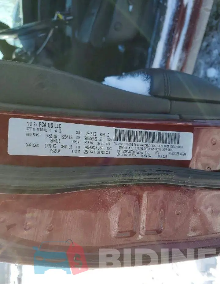 1C4RDJDG2KC722550 Photo# 14