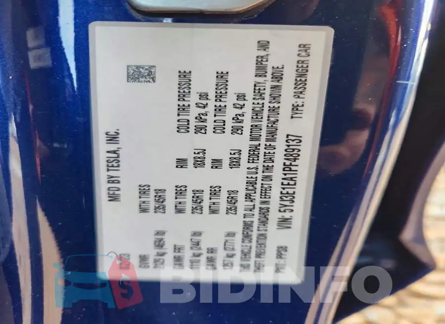 5YJ3E1EA1PF489137 Photo# 12