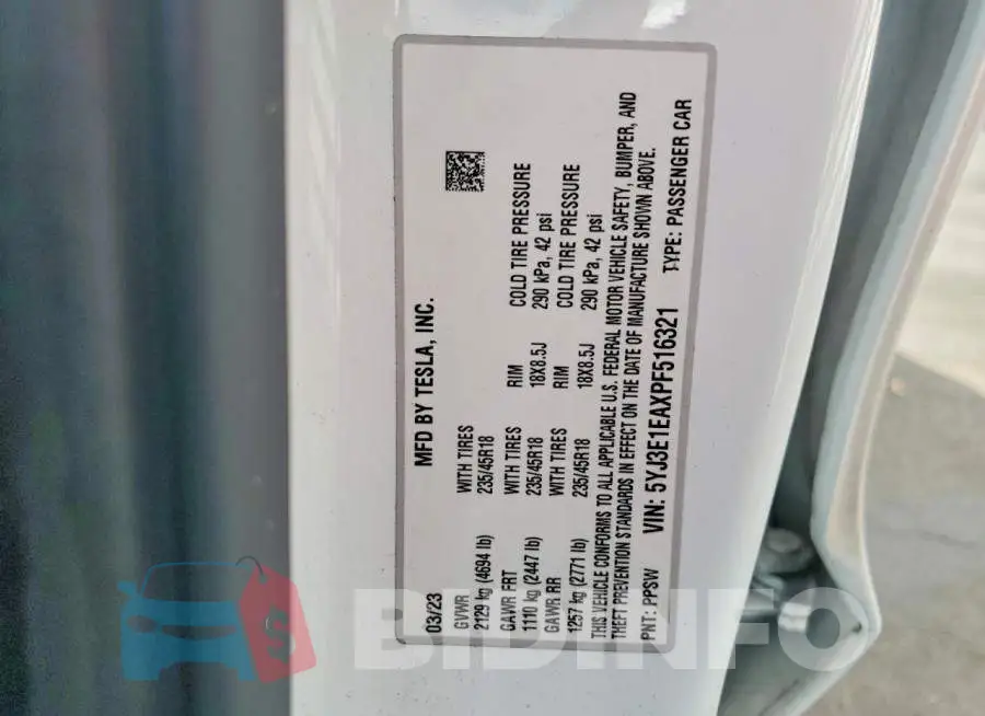 5YJ3E1EAXPF516321 Photo# 13