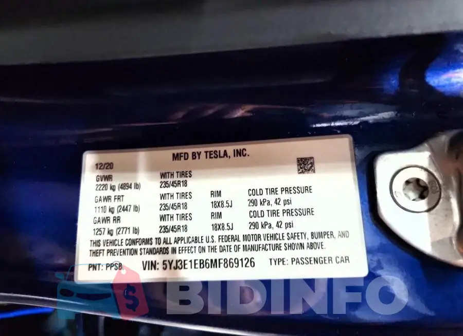 5YJ3E1EB6MF869126 Photo# 12
