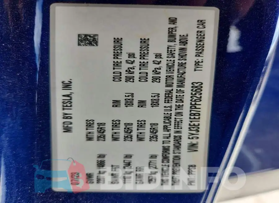 5YJ3E1EB7PF625683 Photo# 13