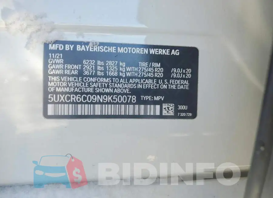 5UXCR6C09N9K50078 Photo# 13