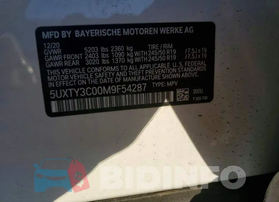 5UXTY3C00M9F54287 Photo# 13
