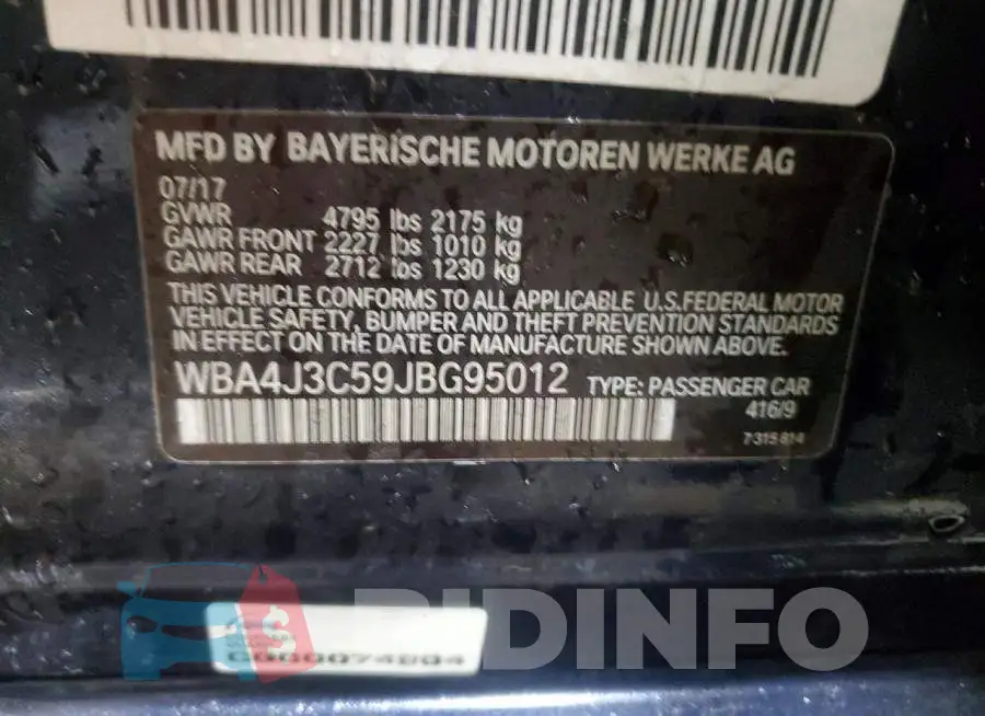 WBA4J3C59JBG95012 Photo# 13