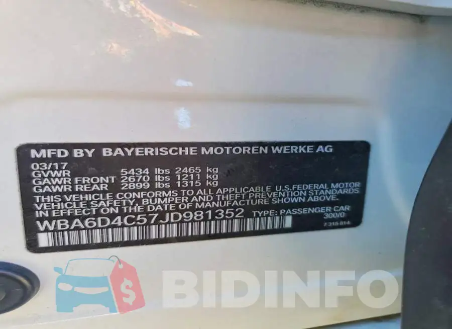 WBA6D4C57JD981352 Photo# 12