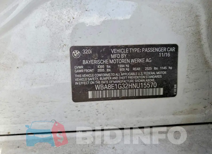 WBA8E1G32HNU15570 Photo# 12