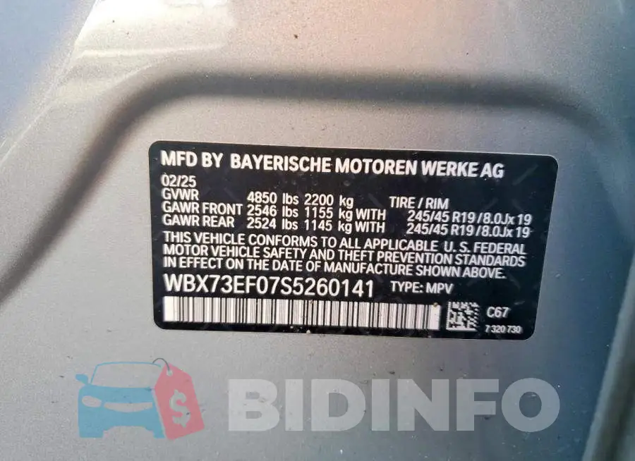 WBX73EF07S5260141 Photo# 13