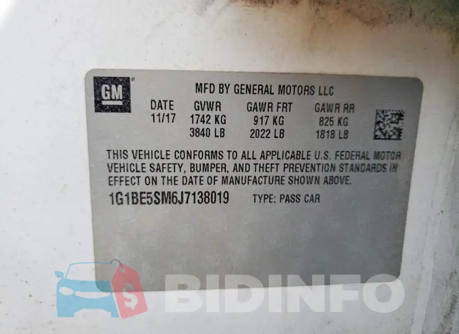 1G1BE5SM6J7138019 Photo# 13